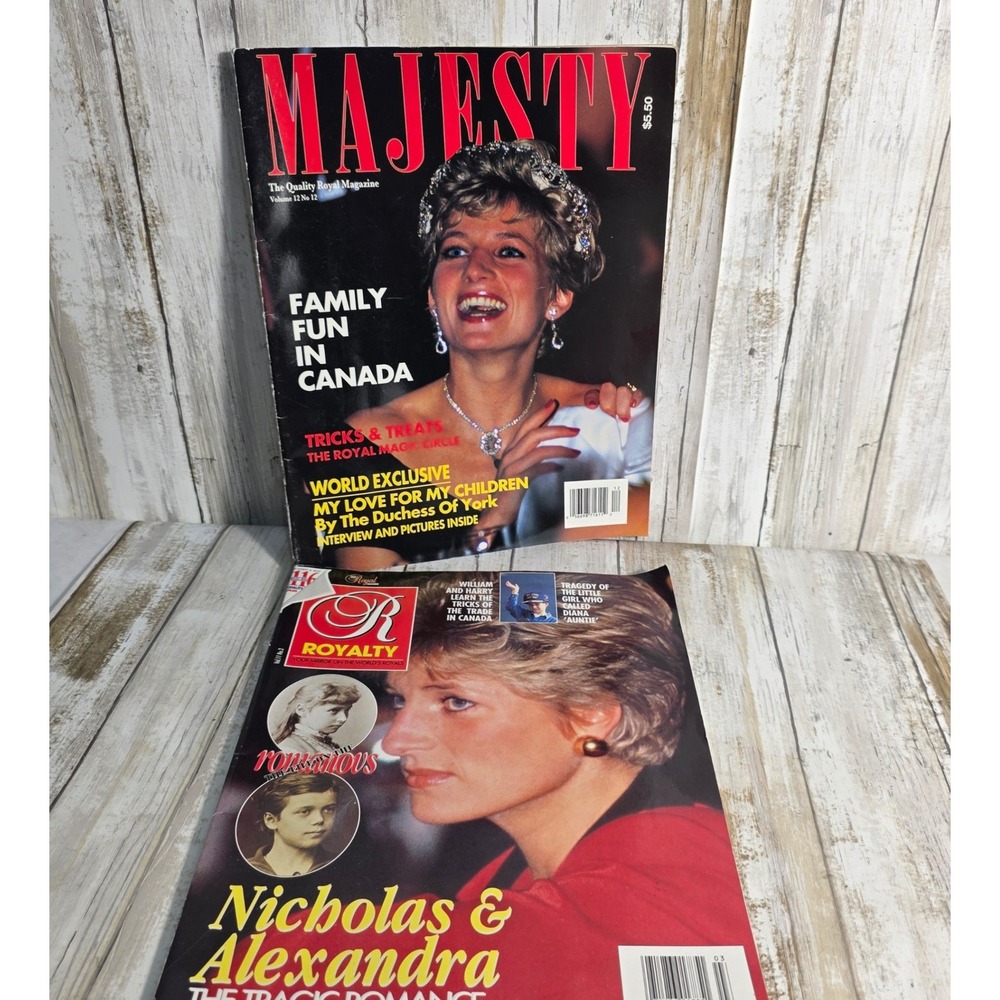 Vintage Majesty and Royalty Magazines 1991 Princess Diana Canada Tour Romanovs